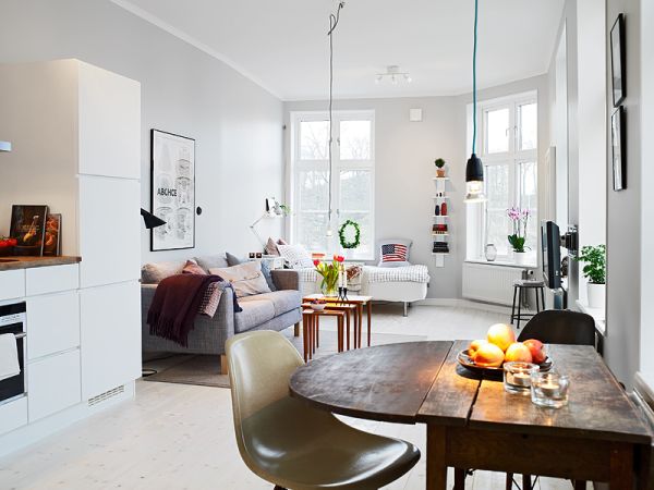 Thiết kế nội thất căn hộ 1 phòng theo phong cách Scandinavia - Căn hộ nhỏ hẹp - Ảnh 1