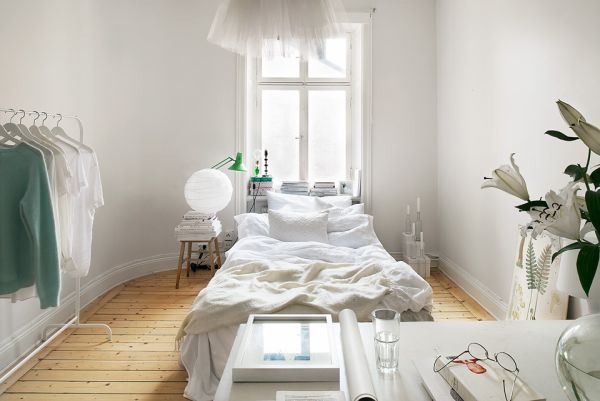 Thiết kế nội thất căn hộ 1 phòng theo phong cách Scandinavia - Một căn hộ màu trắng - Ảnh 1