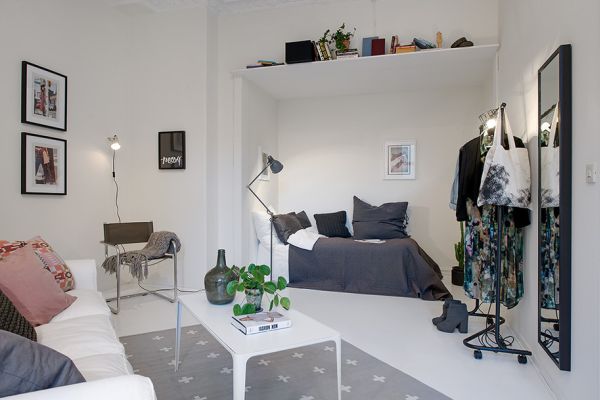 Thiết kế nội thất căn hộ 1 phòng theo phong cách Scandinavia - Trắng tinh khiết - Ảnh 4