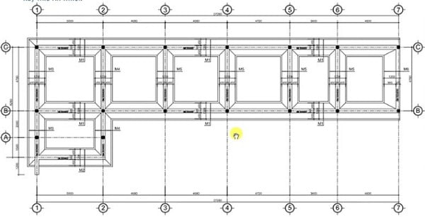 Tiêu chuẩn bản vẽ thiết kế móng băng nhà 3 tầng