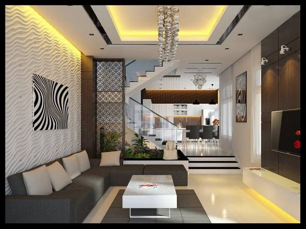 Những mẫu phòng khách nhà ống 2 tầng với thiết kế ấn tượng