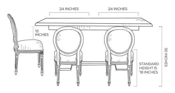 Kích thước bàn ghế ăn