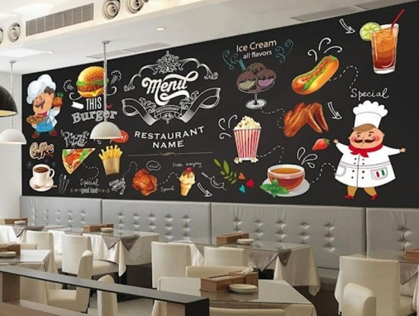 Tranh vẽ tường hình quán ăn mới lạ