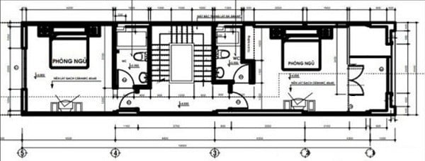 Bản vẽ tầng 3 mẫu nhà đẹp 3 tầng 4x16m mái bằng 4 phòng ngủ