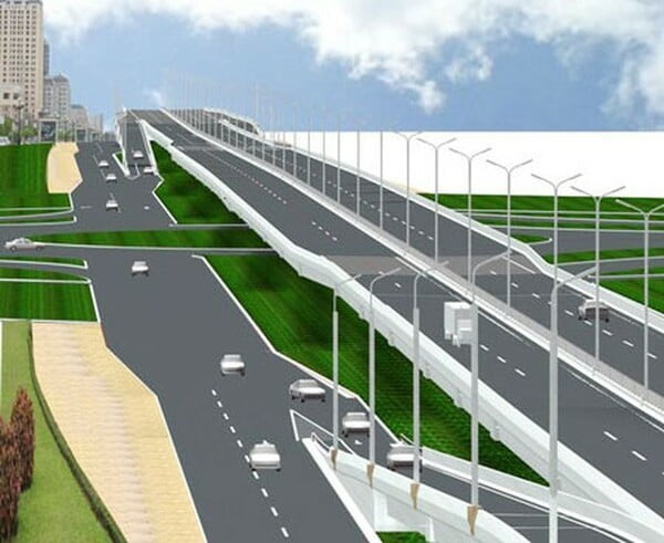 Cầu cạn Mai Dịch - Nam Thăng Long nằm trong dự án trọng điểm của chính phủ