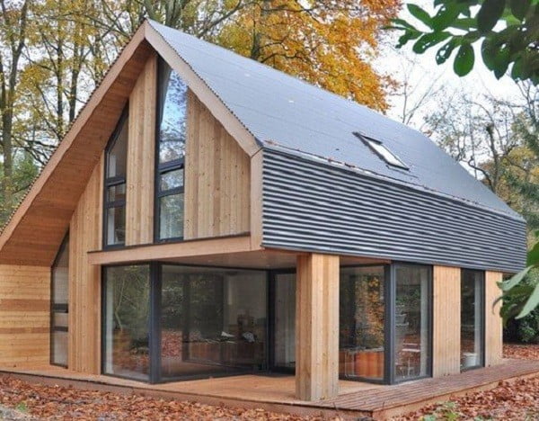 Thiết kế nhà đẹp khung thép bằng gỗ