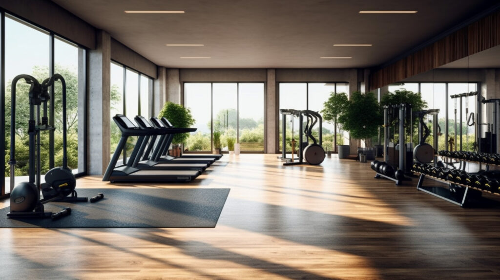 Sắp xếp không gian phòng gym theo khu vực tập luyện của các nhóm cơ để tận dụng ánh sáng tự nhiên