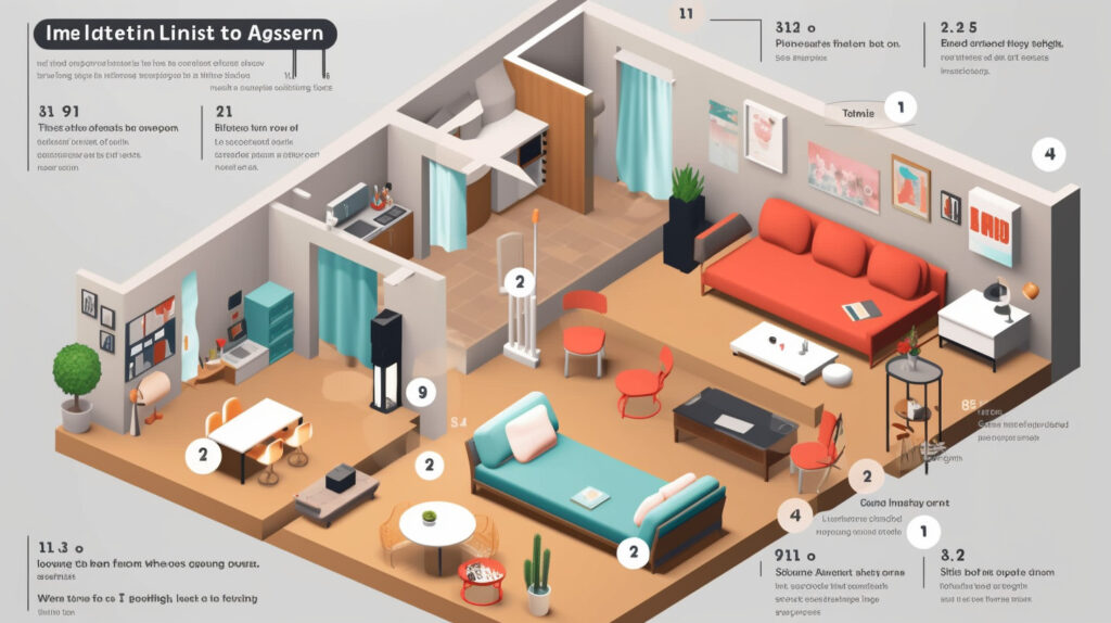 Đồ họa giải thích quá trình thuê hoặc mua một căn hộ 1 phòng ngủ