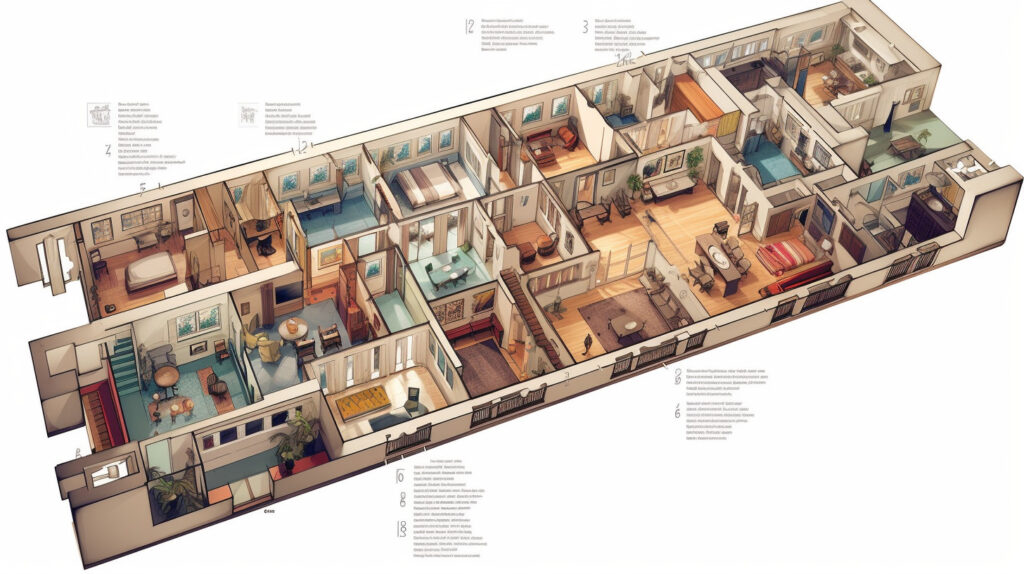Timeline showcasing the evolution of 2-bedroom apartment floor plans