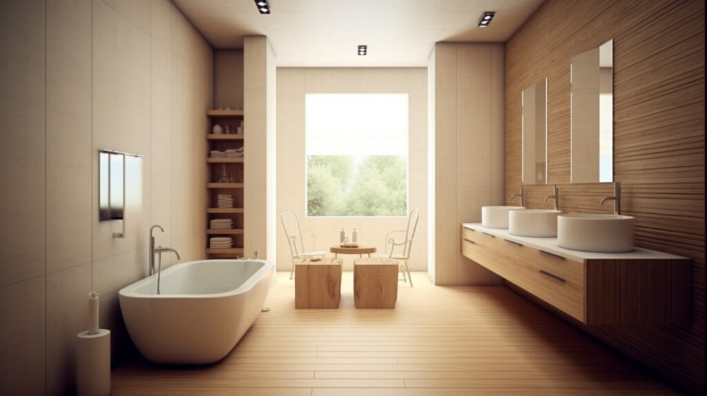 Tận dụng tối đa không gian cũng như các khoảng không chết để bố trí các món nội thất trong phòng tắm
