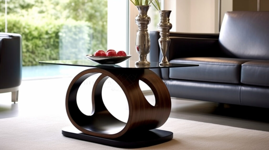 Collection of elegant modern end tables in contemporary living rooms