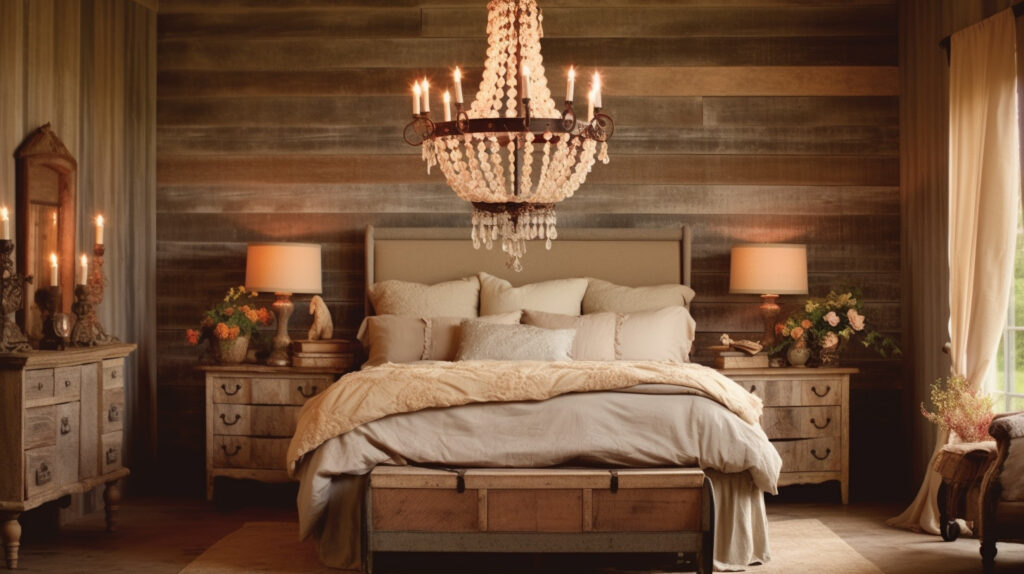 Country style bedroom chandeliers