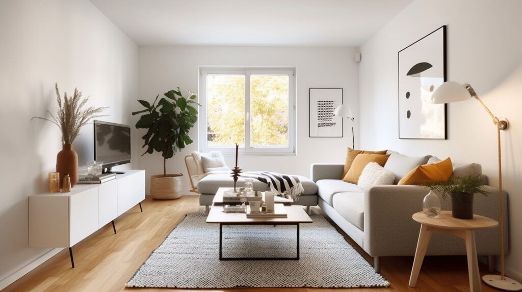 Discover how decor enhances the minimalist design of a one-bedroom apartment