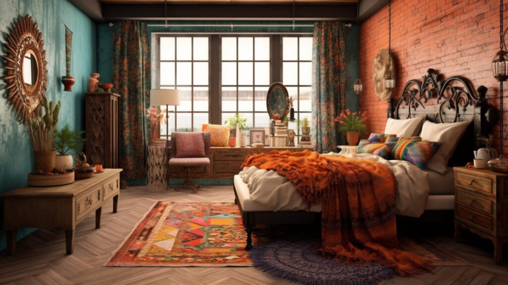 Eclectic bohemian bedroom design