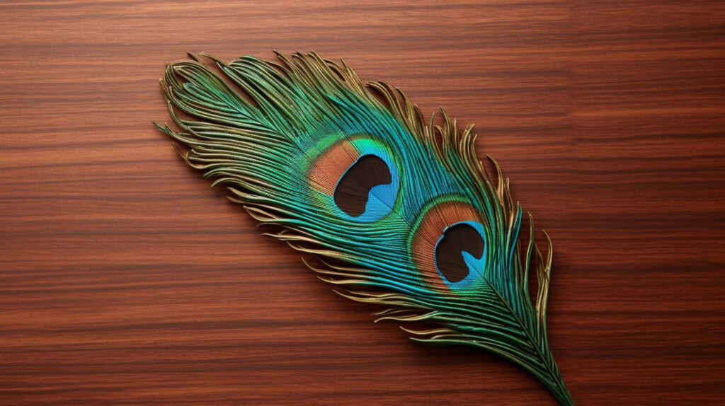 Handmade peacock feather wall decor 