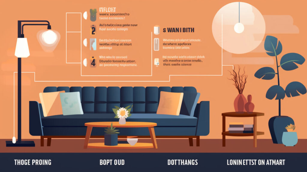 Infographic highlighting key factors in choosing the perfect table lamp for living room