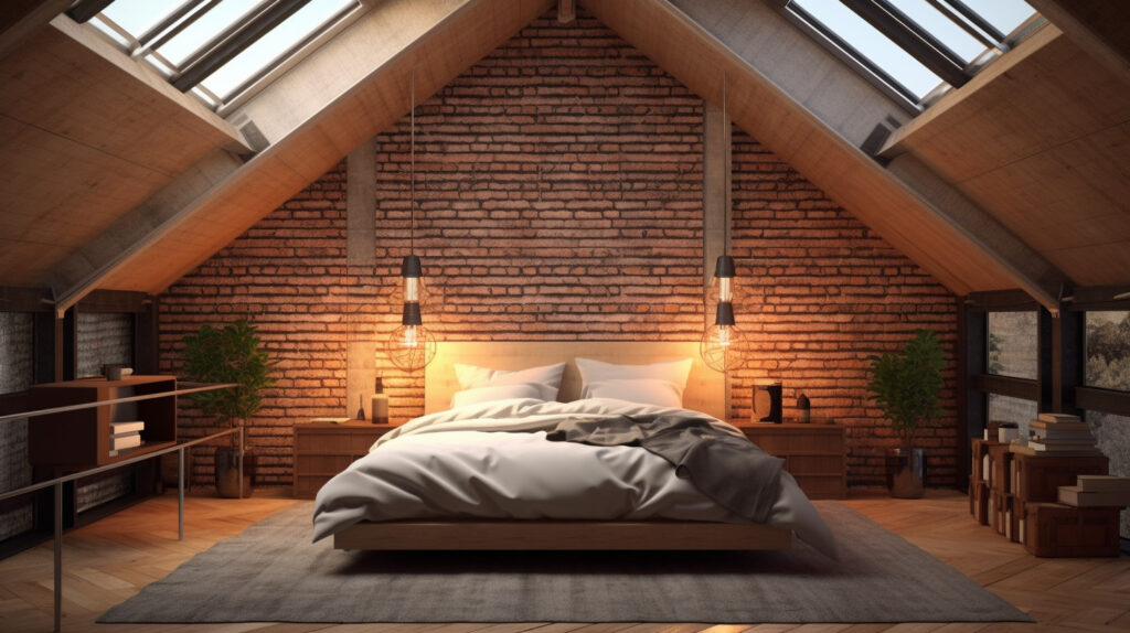 Loft bedroom lighting