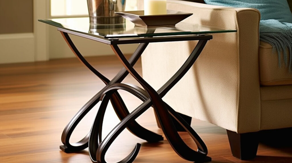 Single elegant end table serving as a focal point in a living room