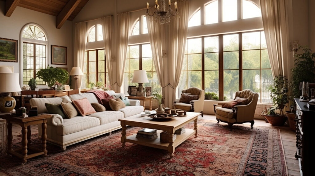 Traditional Persian living room rug adding a touch of elegance to the room
