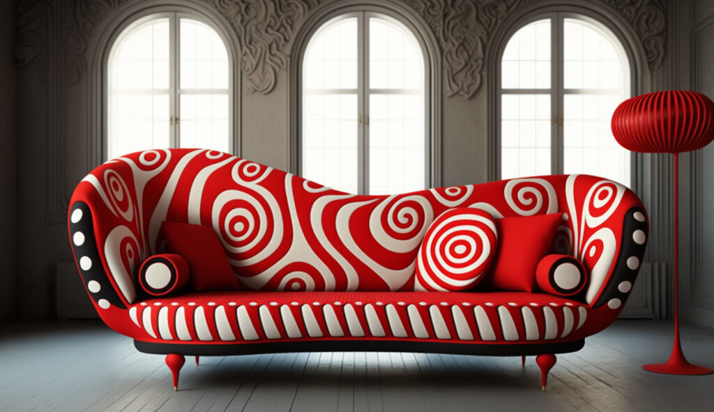 Varie tipologie di divani rossi adatti a diversi stili di salotto 
