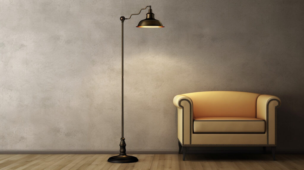 Versatile swing arm floor reading lamp with adjustable arm and shade