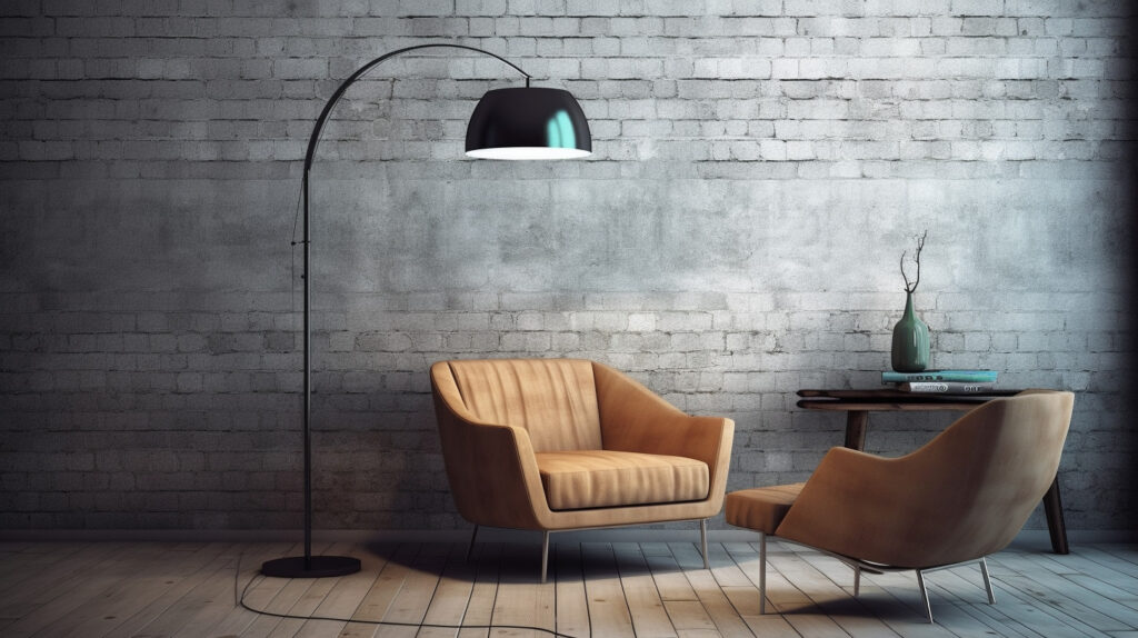 Well-balanced floor reading lamp enhancing the visual harmony of the space