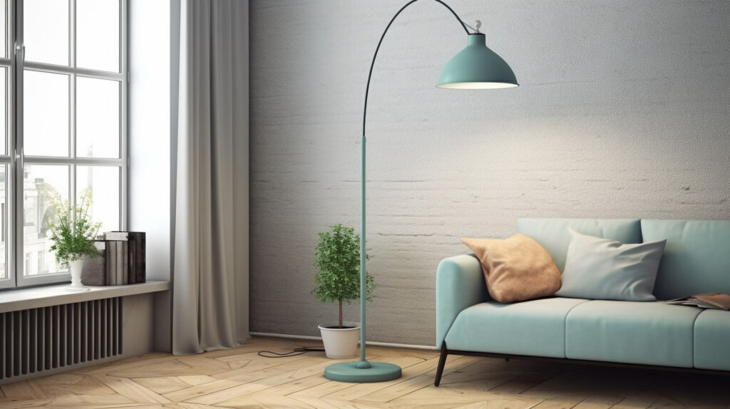 Well-proportioned floor reading lamp harmonizing with the overall room aesthetics
