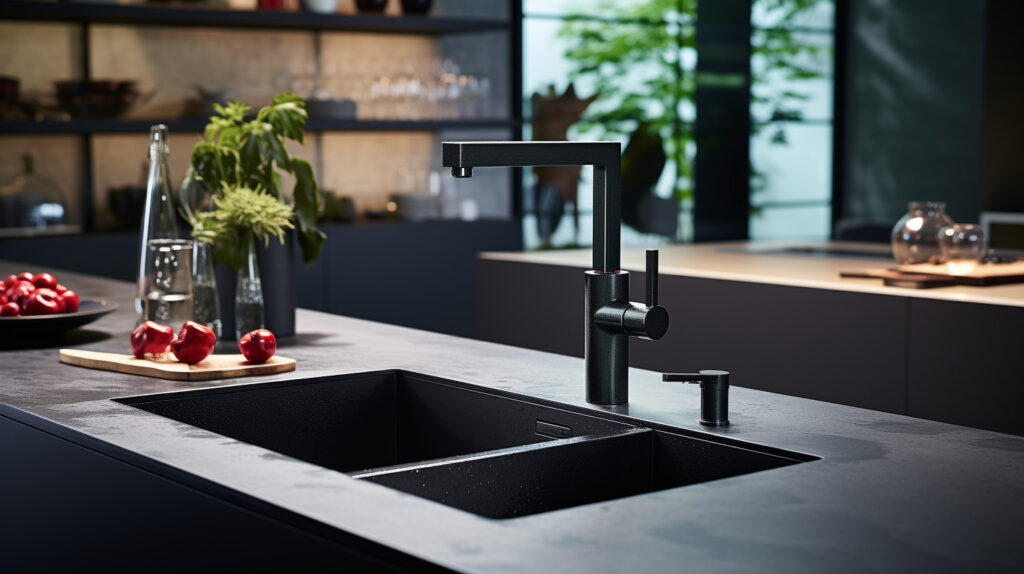 A sleek and innovative kitchen faucet with advanced features and modern design