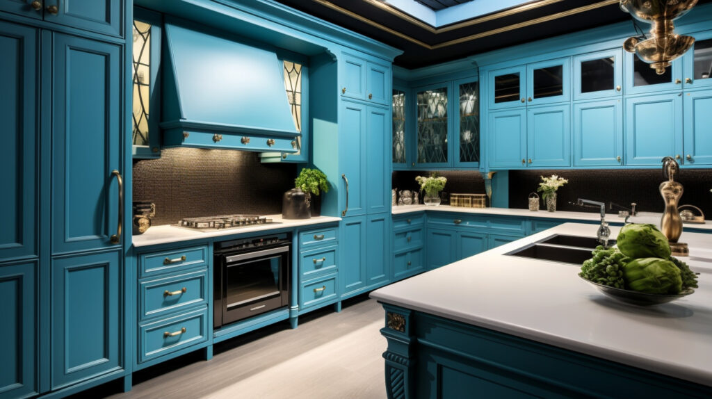 Blue kitchen design incorporating design tips