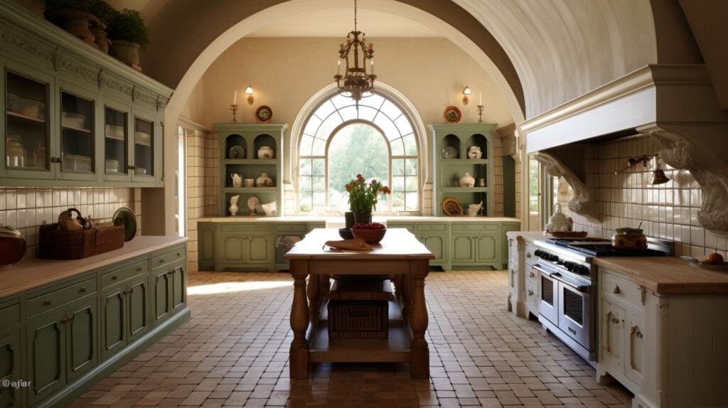 Classic kitchen with arched doorways 