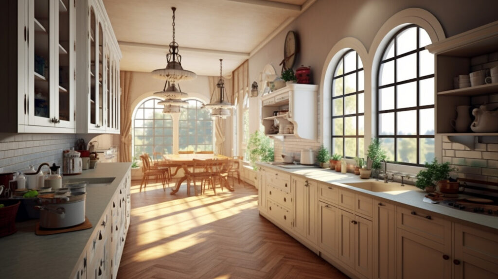 Classic kitchen with natural lighting 