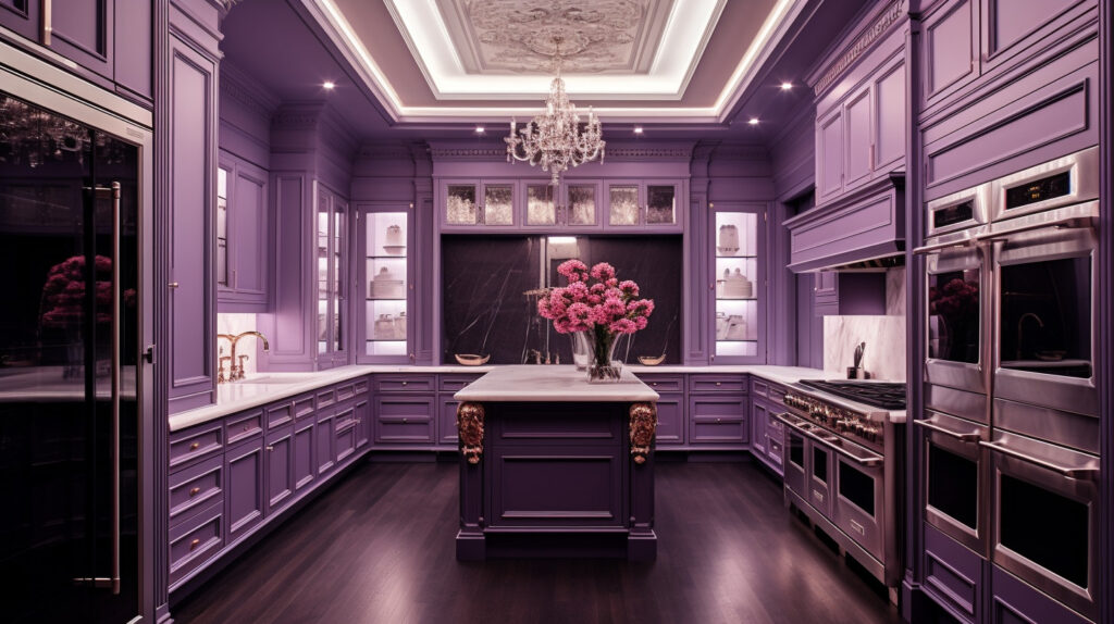Classic purple kitchen showcasing timeless beauty with a unique twist
