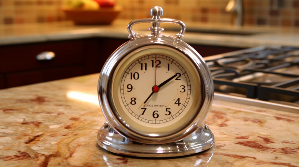 Counter kitchen clock on a kitchen countertop