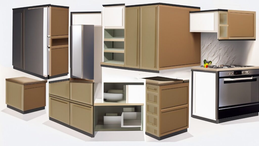 Different styles of base kitchen cabinets