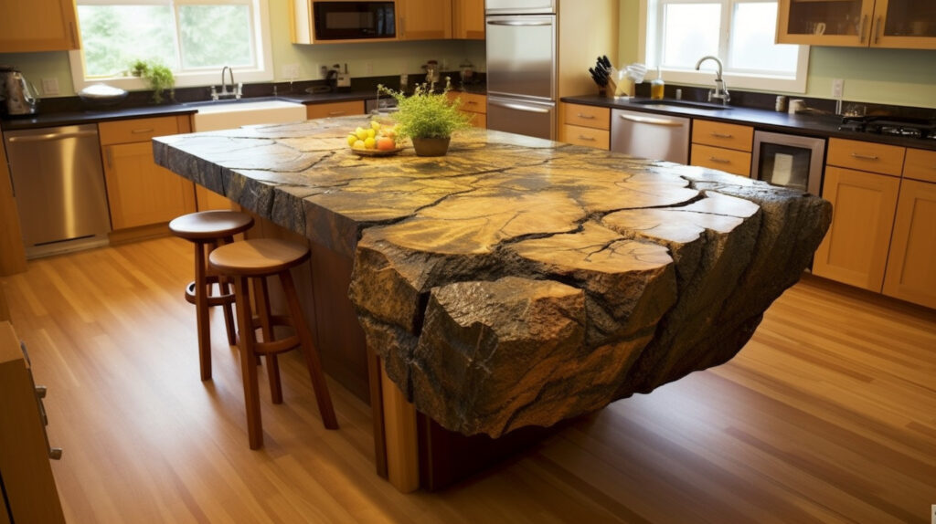 Durable and unique granite stone kitchen island