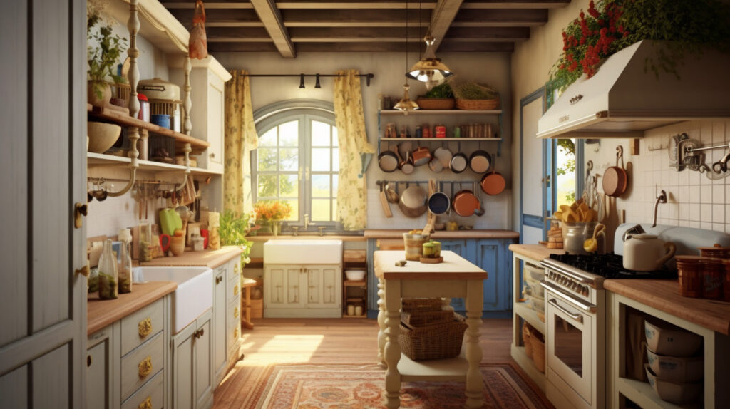 Inviting and cozy country-style kitchen