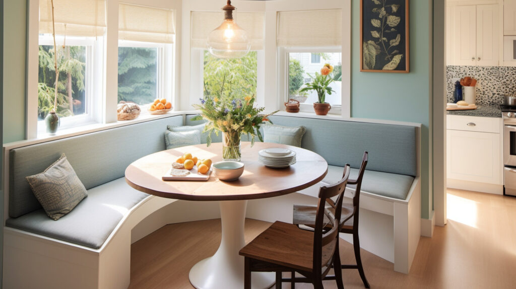 Kitchen nook with built-in seating for added comfort and space efficiency