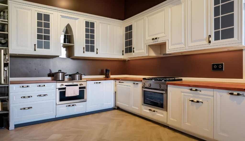 Kitchen with shaker style cabinets