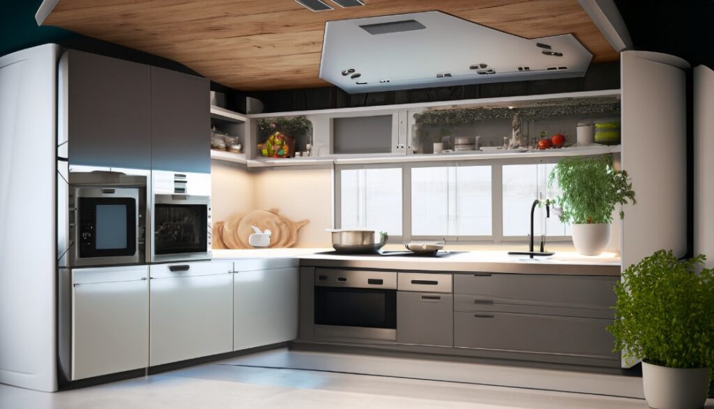 Kitchen with smart appliances showcasing unique kitchen ideas with modern technology