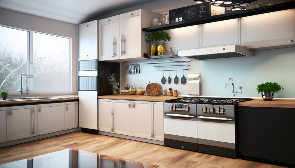 Kitchen with smart appliances showcasing unique kitchen ideas with modern technology