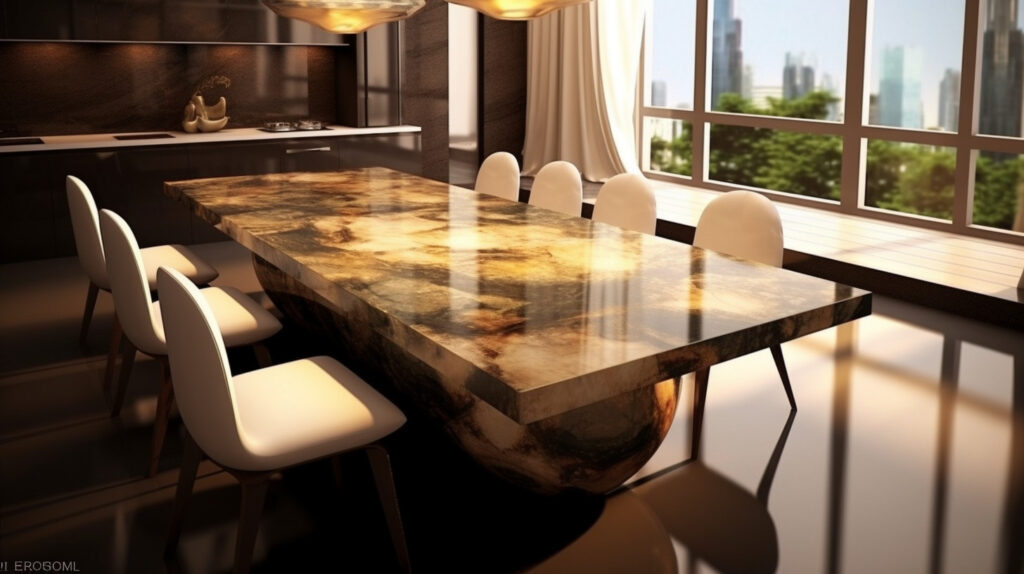 Luxurious and durable marble kitchen table