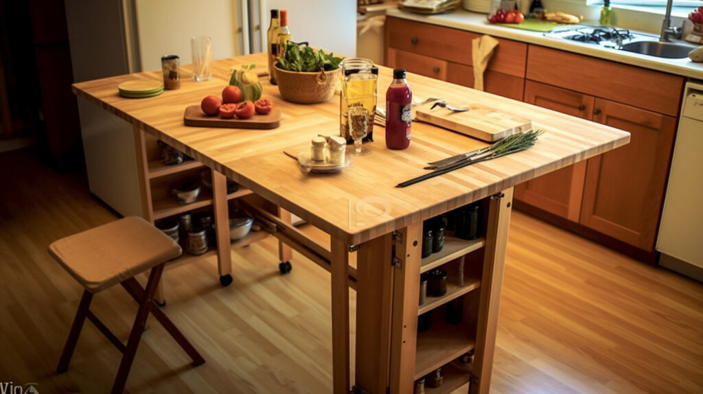 Materials and tools for DIY folding kitchen table