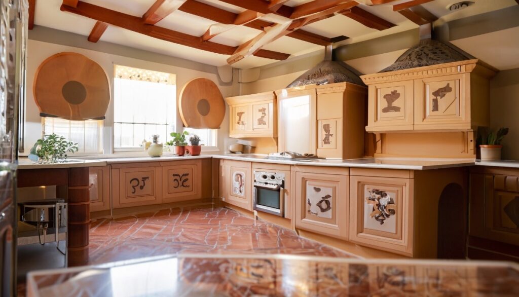 Mediterranean bliss kitchen with warm earth tones and terracotta tiles