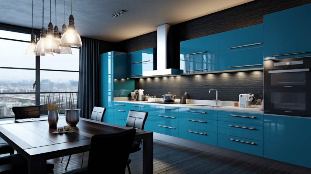 Modern blue kitchen design