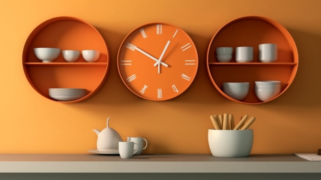 Modern kitchen clock with sleek design