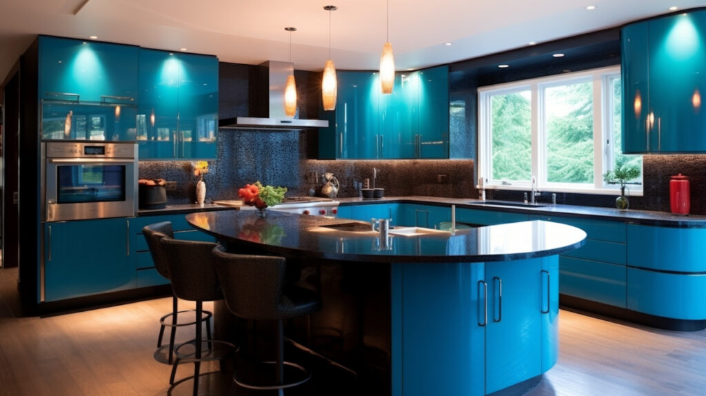 Modern marvel of blue kitchen design