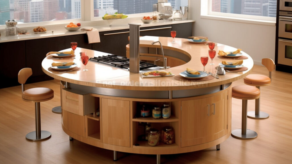 Multifunctional kitchen island table 