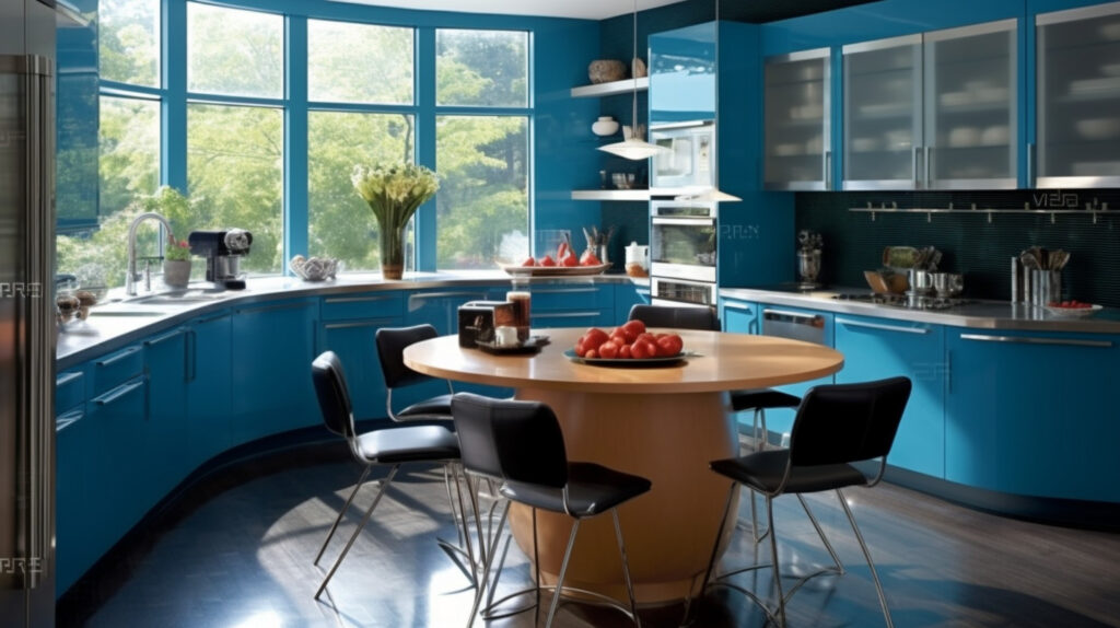 Popular and trendy blue kitchen design