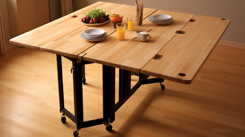 Pre-built folding kitchen table 
