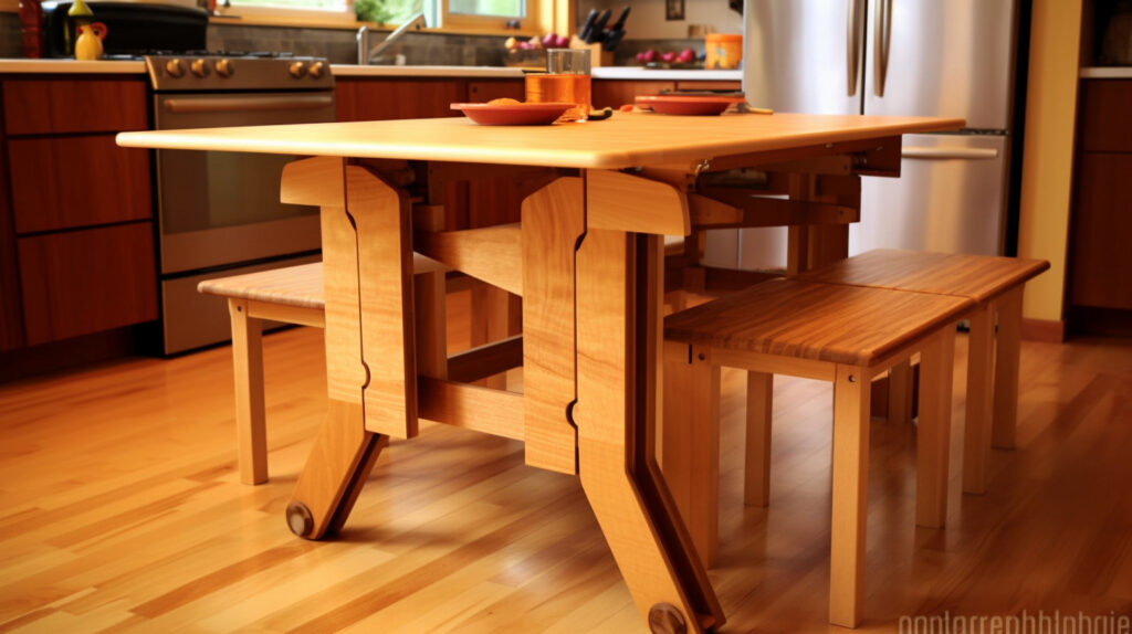Pre-built folding kitchen table 